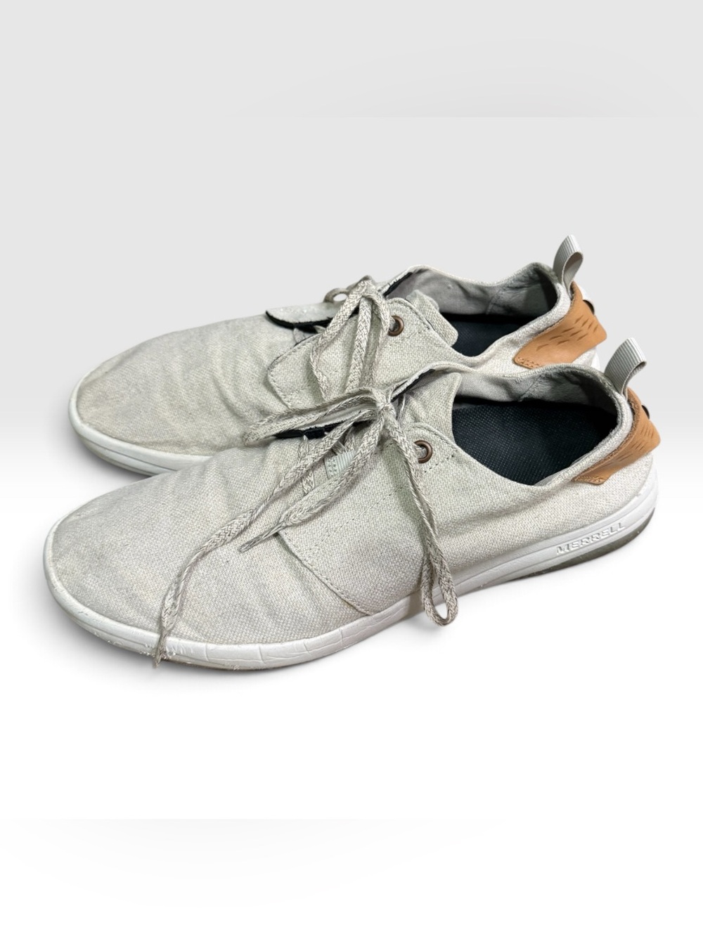 Merrell J000154 Women’s 10 Canvas Lace Up Sneakers Vibram Beige